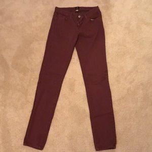 Maroon skinny jeans